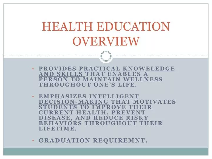health education overview