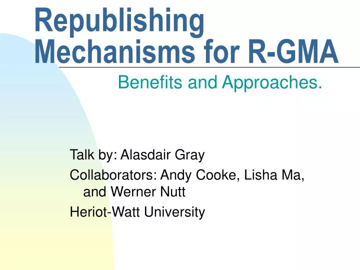 republishing mechanisms for r gma