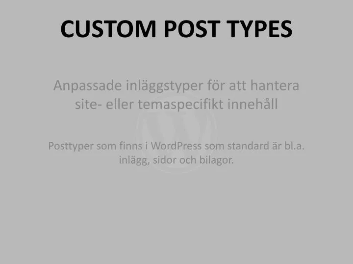 custom post types