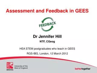 Assessment and Feedback in GEES