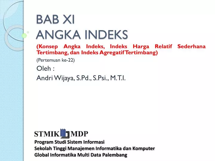 bab xi angka indeks