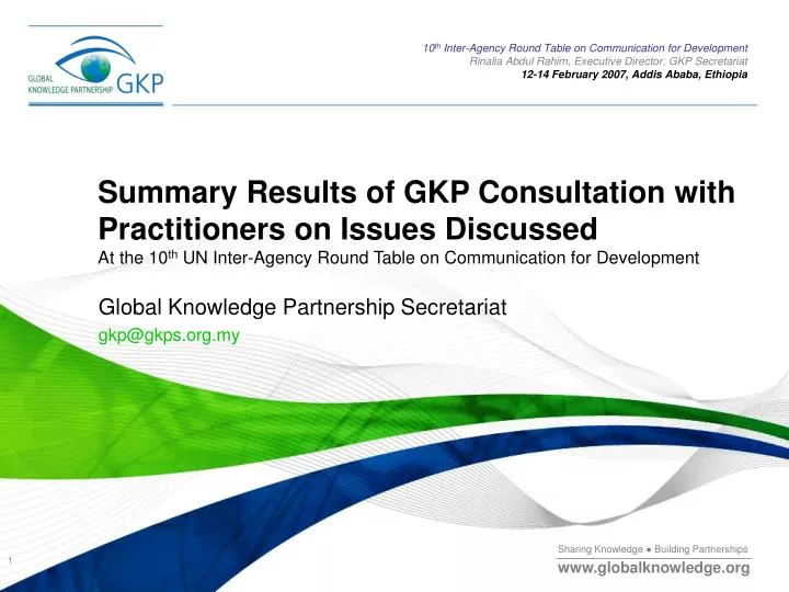 global knowledge partnership secretariat gkp@gkps org my