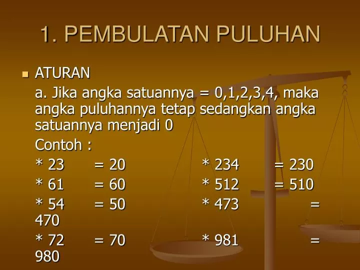 1 pembulatan puluhan