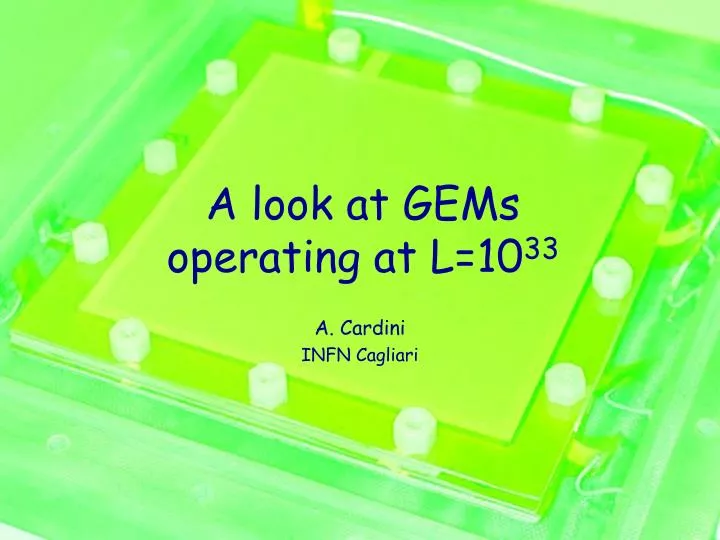 a look at gems operating at l 10 33