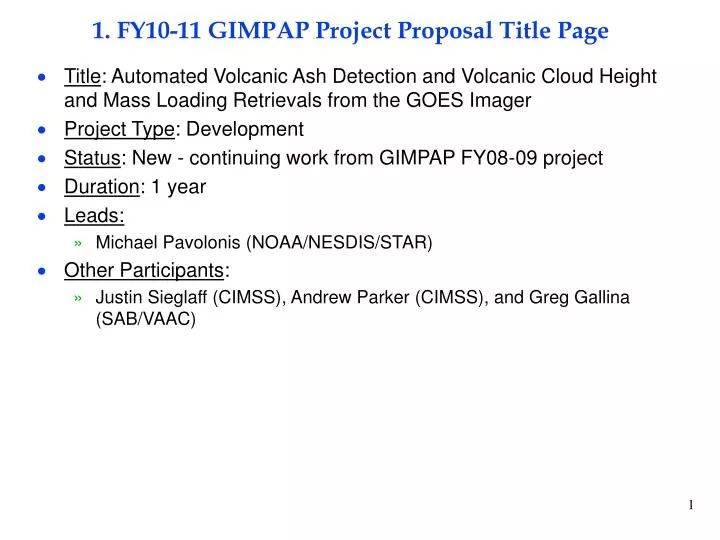 1 fy10 11 gimpap project proposal title page