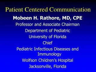 Patient Centered Communication