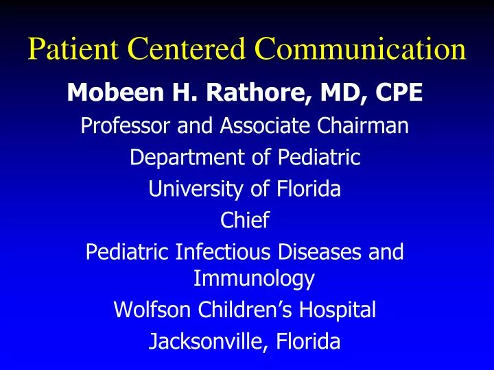 patient centered communication