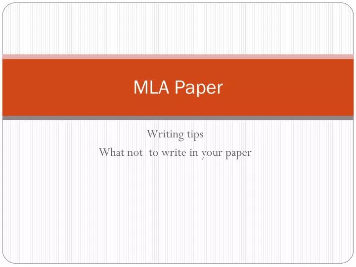 mla paper