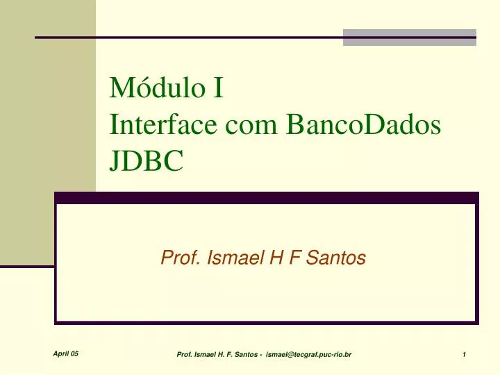 m dulo i interface com bancodados jdbc