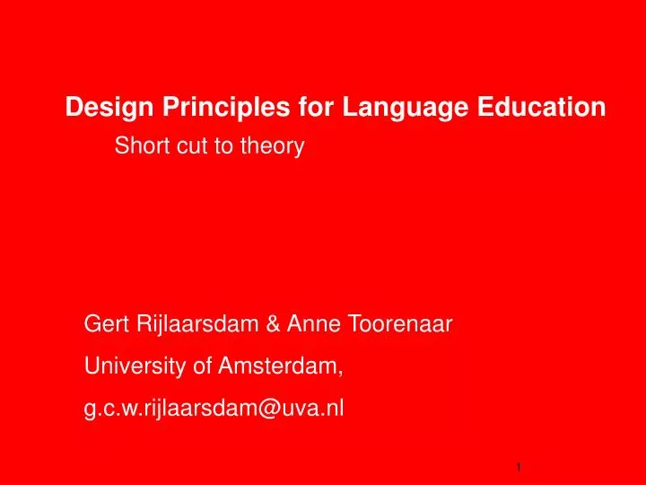 design principles for language education