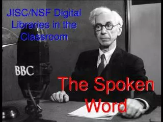 JISC/NSF Digital Libraries in the Classroom