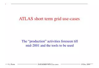 ATLAS short term grid use-cases