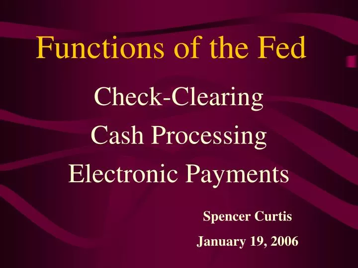 functions of the fed