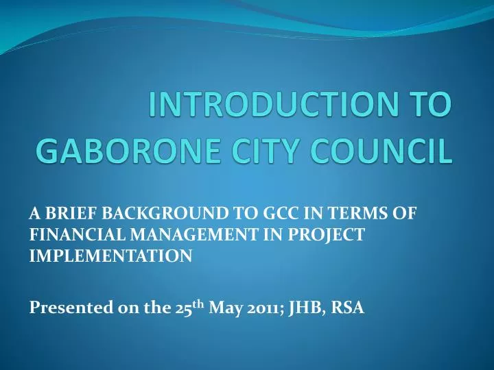 introduction to gaborone city council