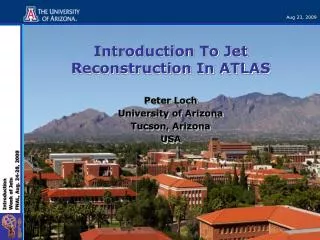 Introduction To Jet Reconstruction In ATLAS