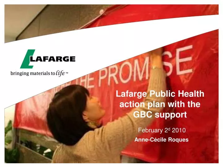 lafarge public health action plan with the gbc support