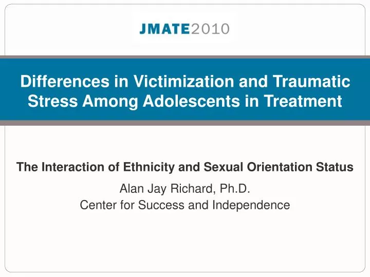 differences in victimization and traumatic stress among adolescents in treatment