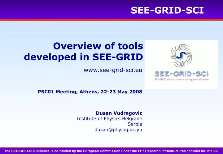 overview of tools developed in see grid