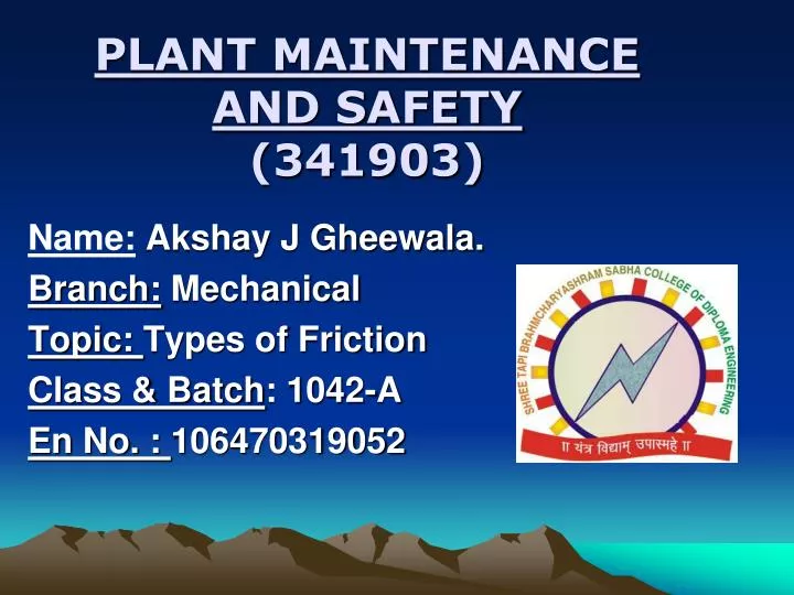 plant maintenance and safety 341903
