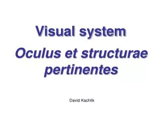 Visual system Oculus et structurae pertinentes