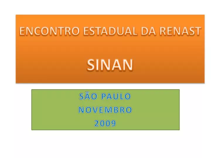 encontro estadual da renast sinan