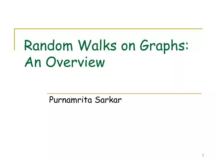 random walks on graphs an overview
