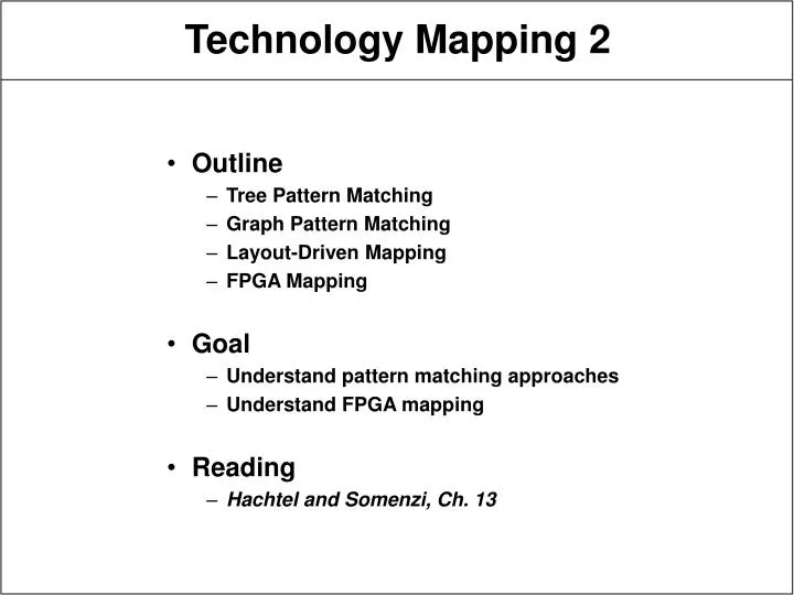 technology mapping 2