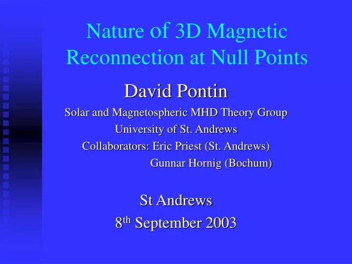 nature of 3d magnetic reconnection at null points