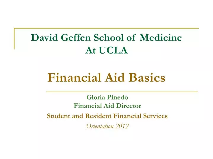 david geffen school of medicine at ucla financial aid basics
