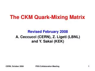 The CKM Quark-Mixing Matrix