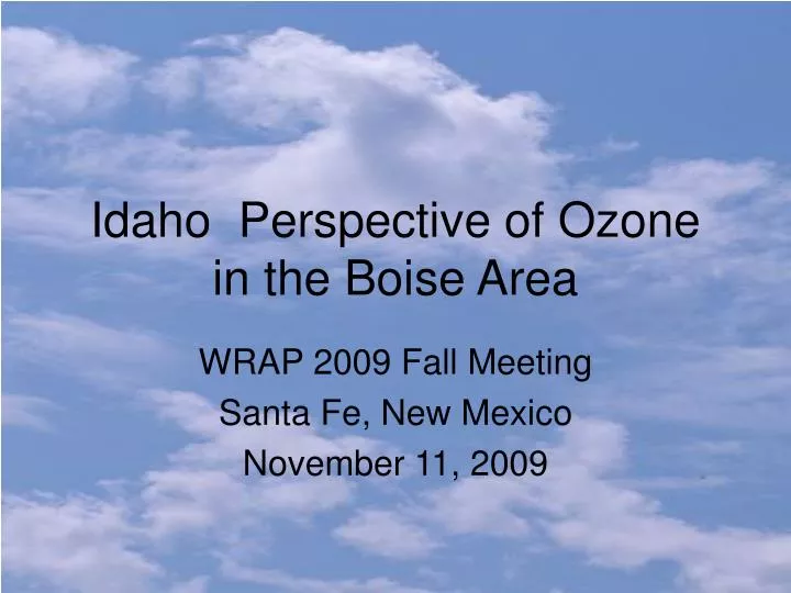 idaho perspective of ozone in the boise area