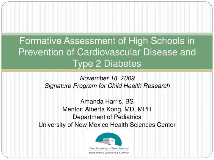 formative assessment of high schools in prevention of cardiovascular disease and type 2 diabetes