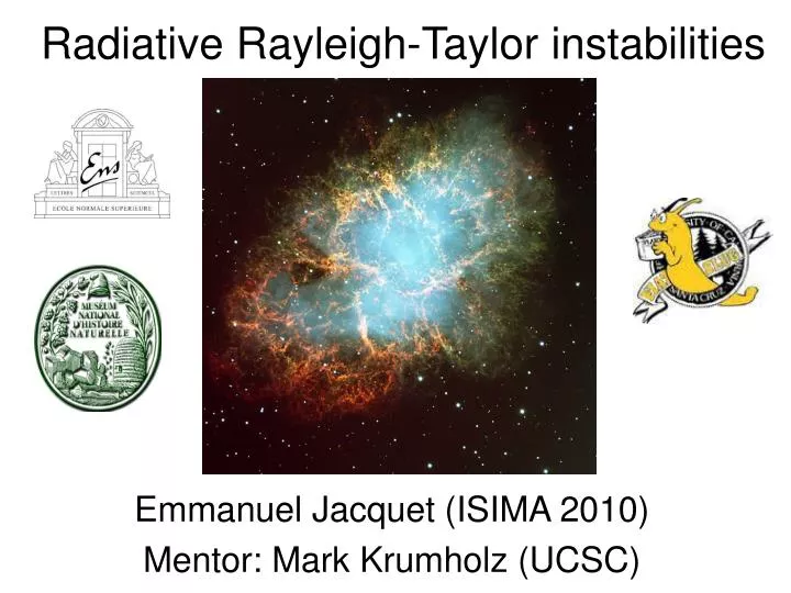 radiative rayleigh taylor instabilities