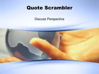 Quote Scrambler