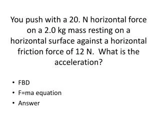 FBD F=ma equation Answer