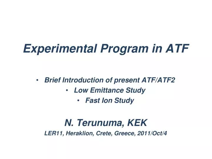 experimental program in atf
