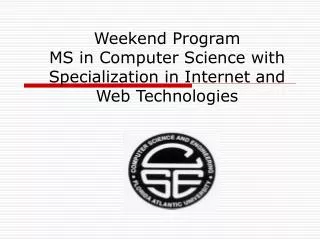 Weekend Program MS in Computer Science with Specialization in Internet and Web Technologies