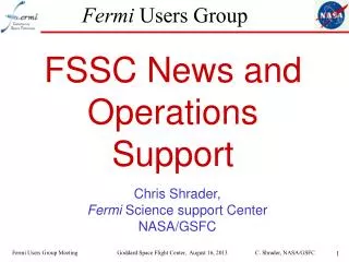 Fermi Users Group