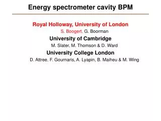 Energy spectrometer cavity BPM
