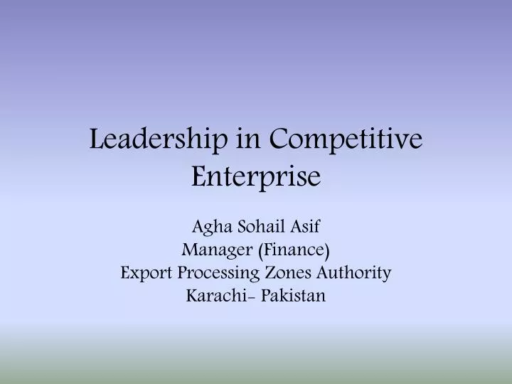 leadership in competitive enterprise