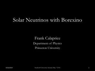 Solar Neutrinos with Borexino