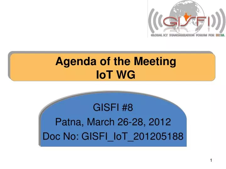 agenda of the meeting iot wg