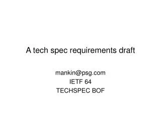 A tech spec requirements draft
