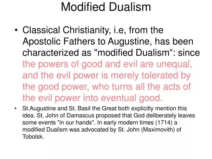 modified dualism