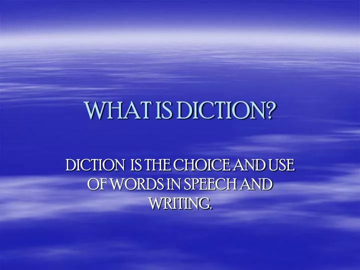 what is diction