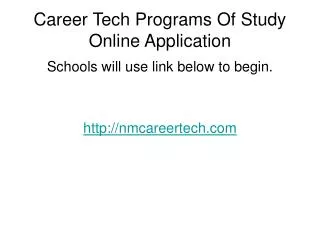 Career Tech Programs Of Study Online Application