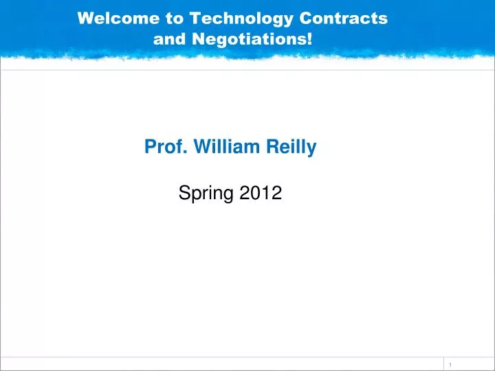 welcome to technology contracts and negotiations