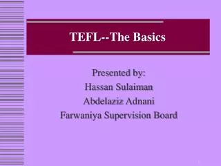 TEFL--The Basics