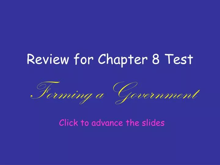 review for chapter 8 test
