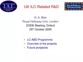 UK ILC-Related R&amp;D